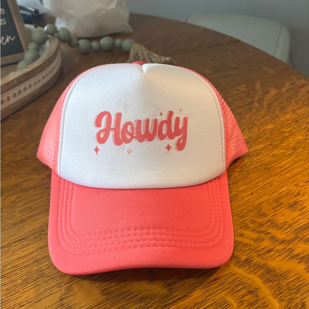 Howdy Pink and White Trucker Hat